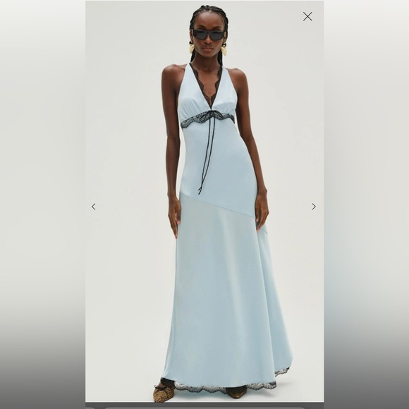 For Love And Lemons Dresses & Skirts - NWT
For Love & Lemons Pale Blue Maxi Dress with Black Lace Trim